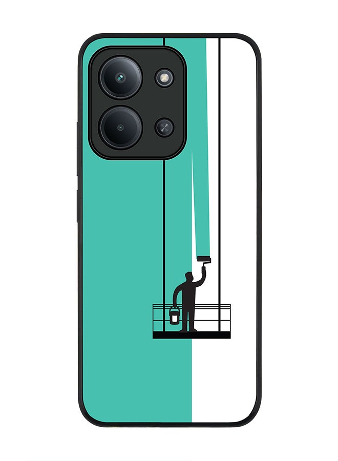 For Xiaomi Poco C85 4G Case,Slim fit Camera Protection, Shockproof Thin Phone cover  - Paint Hanger (Green)